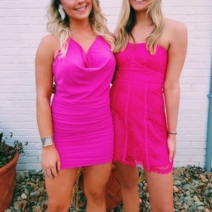 NBD revolve pink lace dress
